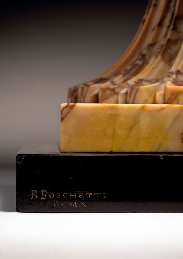 Benedetto Boschetti  - An Exceptional Giallo Antico Marble Tazza, set on a Belgian black marble base | MasterArt